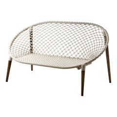 MACRAME OFFWHITE SOFA TEAK LEG 